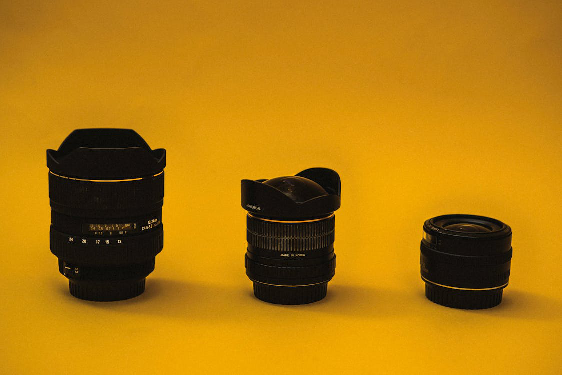 Three camera lenses