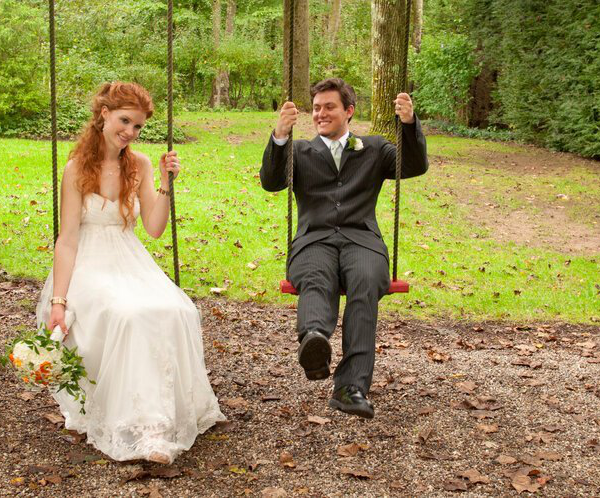 A couple on swings