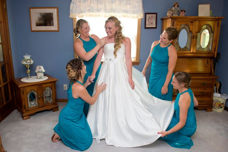 A bride getting ready