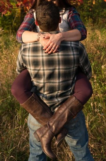 A couple enjoying an intimate moment