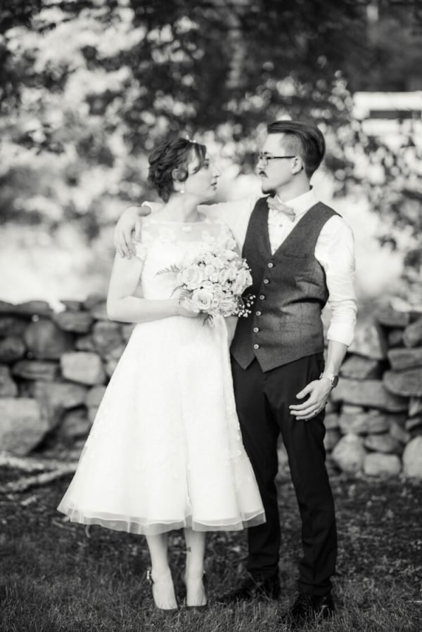 Bride and groom embracing outdoors in New Haven, Connecticut, showcasing the art of wedding videography storytelling